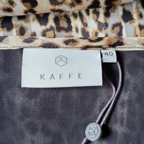KAFFE Leopard Print Chiffon Dress NWT Sz XL - Picture 12 of 13